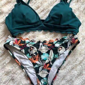 Cupshe Tropical Floral Bikini Set